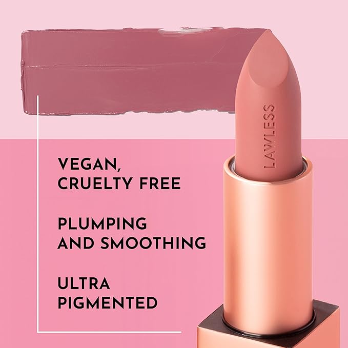 Forget the Filler Lip-Plumping Line-Smoothing Satin Cream Lipstick, Femme, Pink, 0.1 Ounce