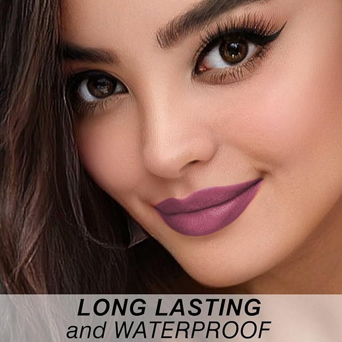 Matte Bullet Long Wear Lipstick - Vegan and Cruelty-Free - Smudge and Waterproof Matte Lipstick with Moisturizing Formula - All Day Comfort - (Plum Allure #22)