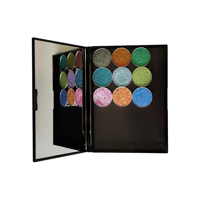 Empty Makeup Magnetic Plastic Palette with 20Pcs Adhesive Metal Stickers for Eyeshadow Powder Lipstick foundation