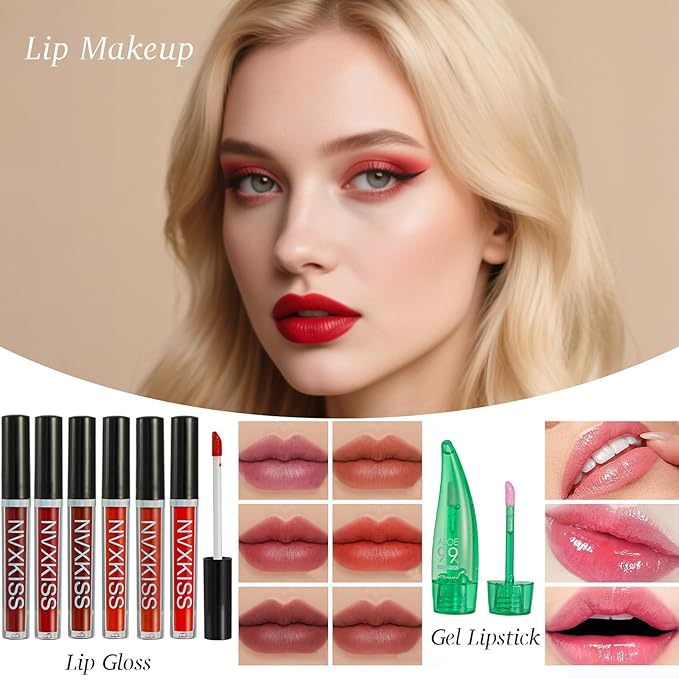 All in One Makeup Kit for Women Full Kit,Makeup Set for Women, Includes Eyeshadow Palette/Foundation/Lipstick/Eyeliner/Mascara/makeup Brush,Makeup Gift Set for Halloween & Birthday&Holiday&Everyday.