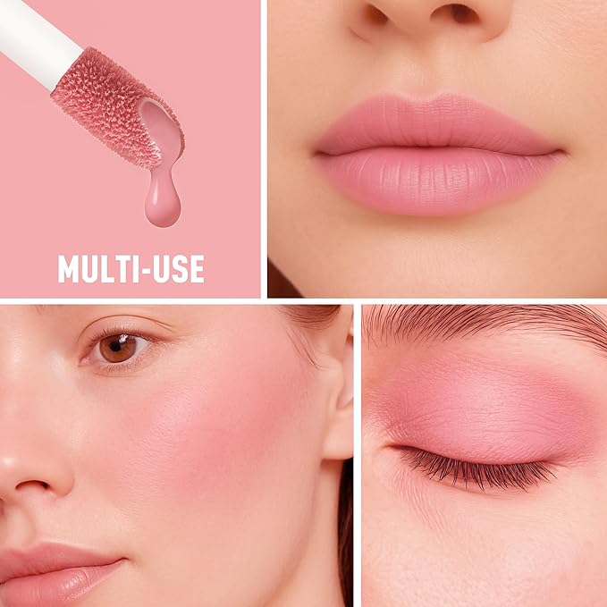 FV Liquid Blush Matte, Long Lasting Buildable Cream Blush with High-Pigment Color, Weightless Blendable Flush for Natural Finish (Love)