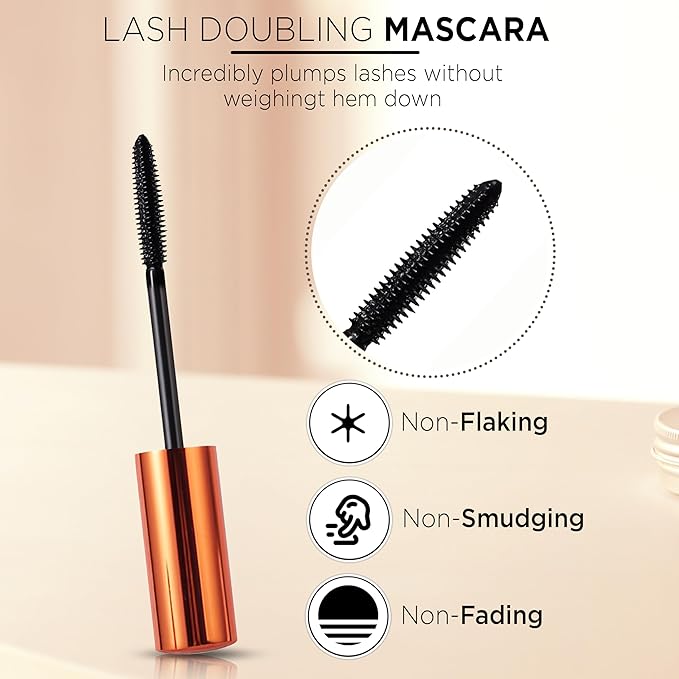 2-Piece Eye Makeup Set – Longwear Eyeshadow Primer + Volumizing Mascara for Bold Lashes & Crease-Free Looks – Waterproof, Smudge-Proof – Everyday Essential Bundle