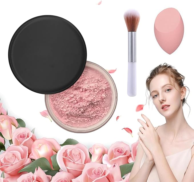Luminance Pink Setting Powder Milano,Ultra Pink Setting Powder Loose Blurring for Oily Skin, Long-Lasting Waterproof Luminance Korean Powders with Puff & Brush for All Skin Tone
