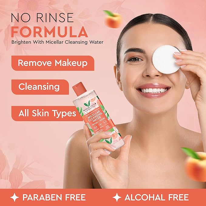 My Beauty Spot Micellar Water - Facial Cleansing Makeup Remover Hydrating Peach Infused Micellar Water – Gentle Makeup Remover – 16.9 Fl. Oz.