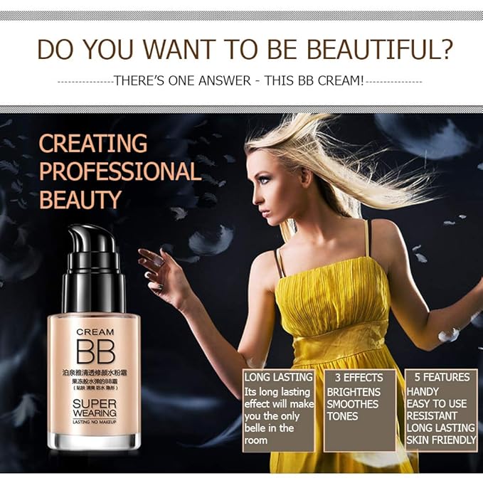 BIOAQUA Cream BB Super Wearing Lasting No Makeup Persistent Water Flawless Cream (TENDER PINK (BQY06))
