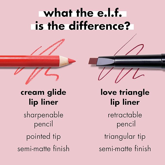 e.l.f. Cream Glide Lip Liner, Highly-Pigmented Pencil For Shaping & Sculpting Lips, Semi-Matte Finish, Vegan & Cruelty-Free, Baddest Beige