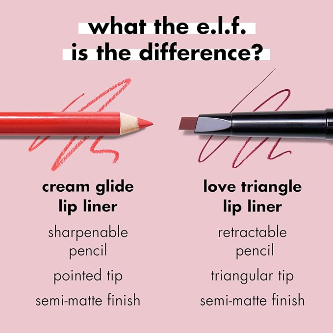 e.l.f. Cream Glide Lip Liner, Highly-Pigmented Pencil For Shaping & Sculpting Lips, Semi-Matte Finish, Vegan & Cruelty-Free, Truth or Bare