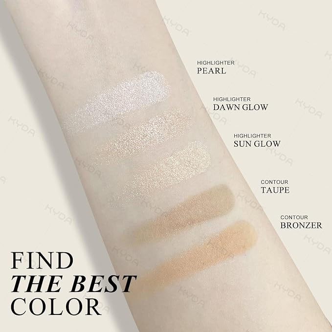 KYDA Face Sculpting Contour Palette, Smooth Matte Contour Pressed Powder, Ultra-fine Lightweight, Easy to Blend, Multiuse Baked Contour Makeup-TAUPE