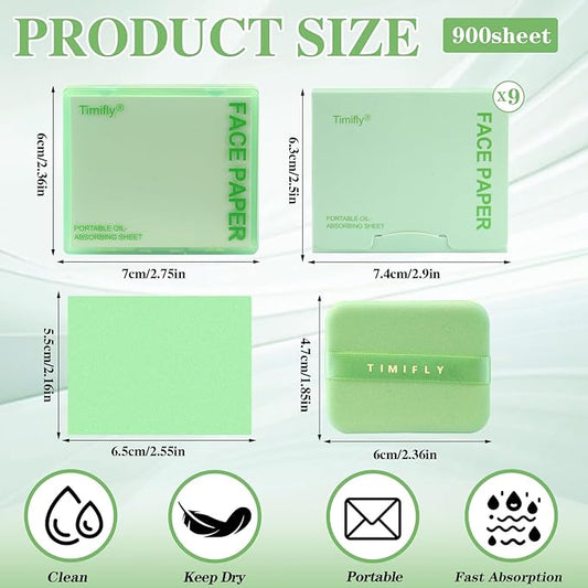 1000 pieces Skin-friendly, non-irritating, gentle blotting paper, Lightweight and breathable blotting paper (Green Tea)