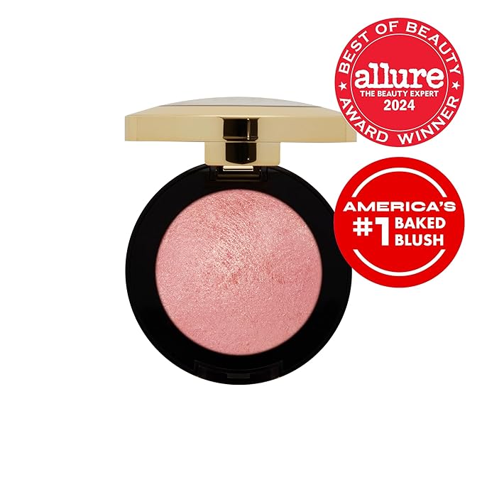 Milani Baked Blush, Powder Blush for Cheeks, Cruelty Free Makeup - Shape, Contour & Highlight Face for a Shimmery or Matte Finish -Luminoso