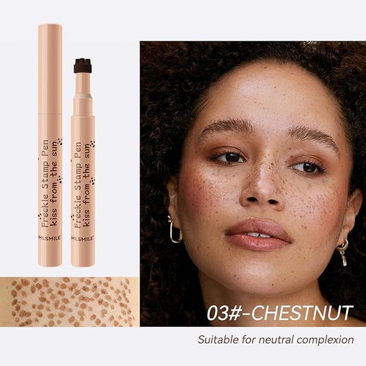 Freckle Pen Henna Freckles Sweatproof Waterproof Long Lasting Small Faux Freckle Stamp Foundation Spot,Natural Lifelike Freckle Makeup