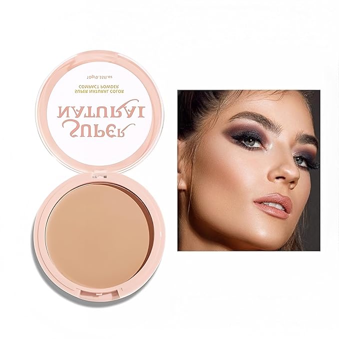 Matte Setting Powder 8 Colors Lightweight Oil Control Pressed Powder Foundation Flawless Long-Lasting Finishing Powder Foundation (Color 04)
