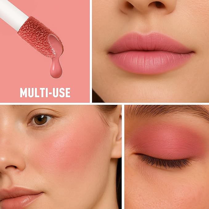 FV Liquid Blush, Long Lasting Buildable Cream Cheek Tint with High-Pigment Color, Weightless Blendable Formula for Natural Dewy Finish (cheer)