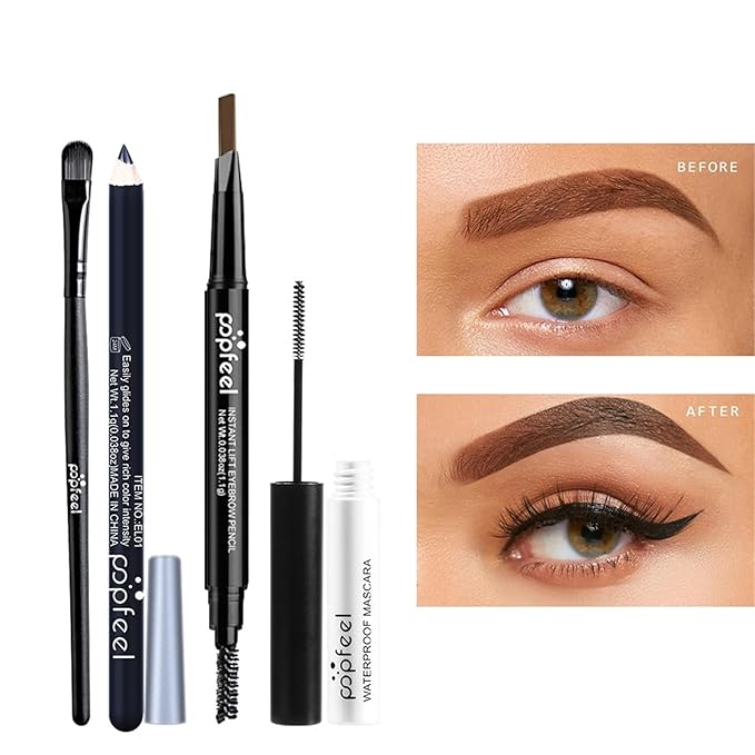 Eye Makeup Kits for Women, Eye Makeup Set for Beginners, Mother's Day Gifts for Mom, Makeup Essential Bundle Includes Eyebrow Pencil, Eyeliner Pen, Mascara, Eyeshadow Palette with Eye Brush