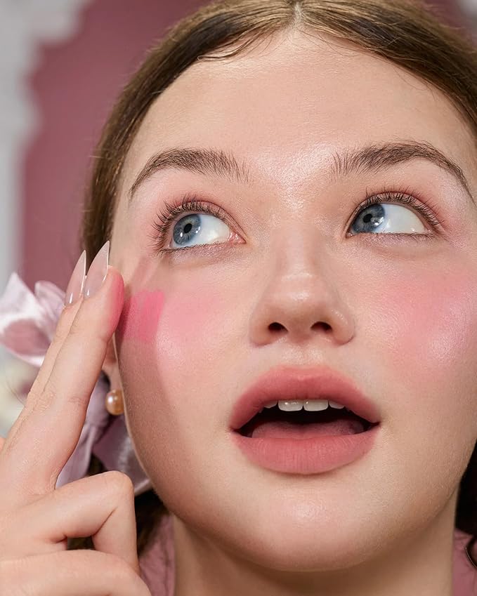 Flower Knows Strawberry Cupid All Day Glow Liquid Blush,Water- & Sweat-Resistant Blush for Cheeks,Blendable Dewy Finish with Hydrating Formula(Region-S03 Pink Gemstone,0.25 Fl Oz)