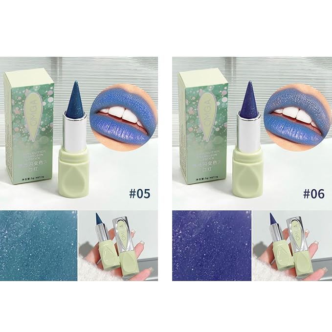 6 Colors 2 in 1 Gradient Lip Liner and Lipstick Lip Combo Set, Matte Red Green Blue Chameleon Lip Liner Creamy Lip Pencil Crayon, High Pigmented Long lasting Lipstick Makeup Gifts for Women