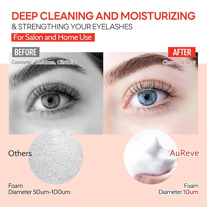 Lash Shampoo Concentrate 60ml Lash Cleanser Concentrate Add Hyaluronic Acid Oil-Free Lash Extension Shampoo Perfect for Salon,Peach