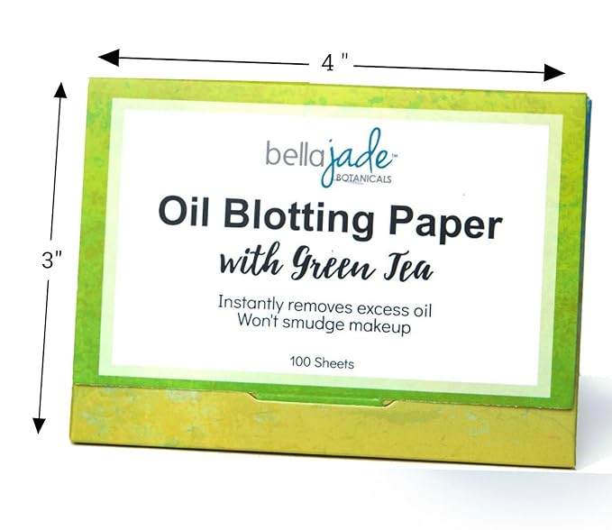 Oil Blotting Paper Sheets – Instantly Absorbs Excess Oil and Shine from Face without Smudging Makeup – Large size, 200 Tissues … (green tea)