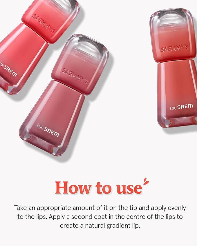 THESAEM Saemmy's Ade Shot Tint - Korean Lip Titnt, Water Gel Lip Stain with Plump Glowy Moisturizing Finish, Buildable Radiant Gloss, Long-Lasting Comfort, 0.1 fl.oz. (01 Grapefruit honey)