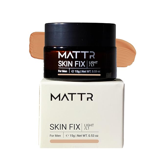 MATTR Skin Fix - Luxury - Easy for Men - Tinted Concealer - Visibly Covers Fine Lines, Under-Eye Bags, Razor Burns, Pimples - Vegan Makeup - Perfect for Gym Bag or Travel - 15g (L1)