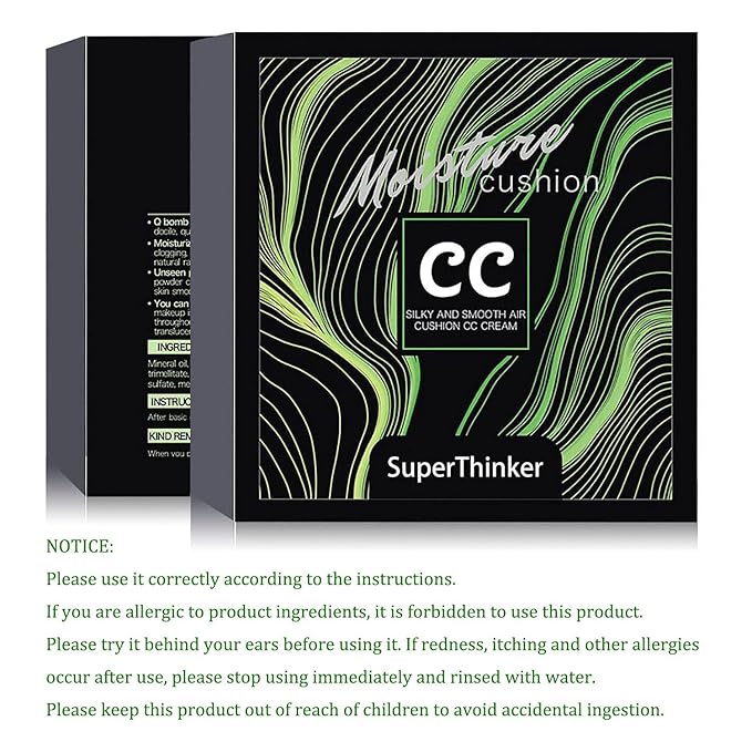 Air Cushion CC Cream Mushroom Head Foundation, Moisturizing BB Cream Makeup Long Lasting Matte Concealer (Ivory)