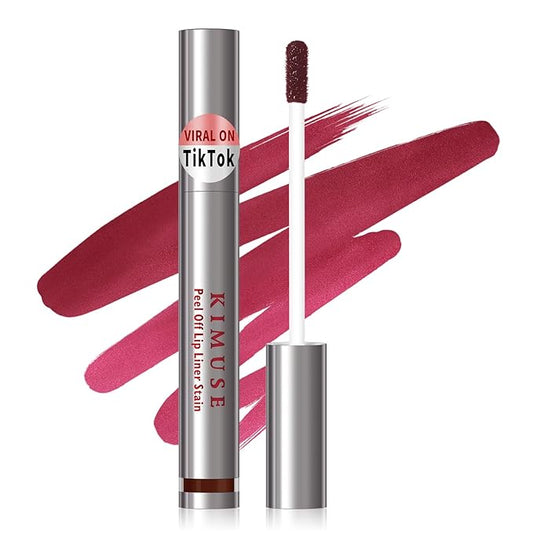 KIMUSE Peel Off Lip Liner Stain, Long Lasting Lip Tint Stain Peel Off, Waterproof, Transfer-Proof, Highly Pigmented Color Peel Off Lip Stain Liner, Matte Finish