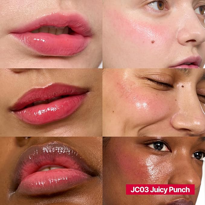 Glowy Jelly Pot + Keychain SET | Dewy Jelly Lip & Blush Color, Tinted Glow Jelly Balm, Dewy Buildable Finish – Juicy Punch (Vivid Rose) | 0.14 oz