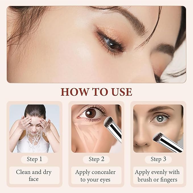 Careoast Colored Clay Undereye Corrector, Careoast Under Eye Corrector Concealer for Dark Circles, Makeup Concealer Under Eye with Brush, Under Eye Hydrating Concealers for Women (Natural, 2.2g)