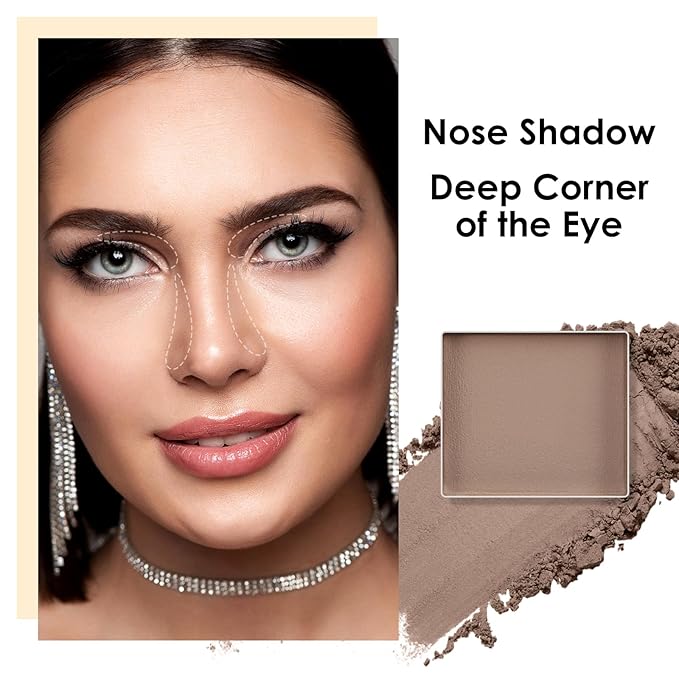 Boobeen Face Bronzer Highlighter Contour Powder Palette, Multi-use Contour Makeup Easy to Blend Face Shaping Contouring Matte Bronzer Powder Long Lasting