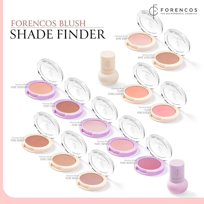 Forencos Matte Blush Set (Puff Included), Long Lasting Korean Blush Power, Zero Sebum Shine, Flawless Finish, Easy Blending, Lightweight & No Cakey Residue (BARE LOVELORN)