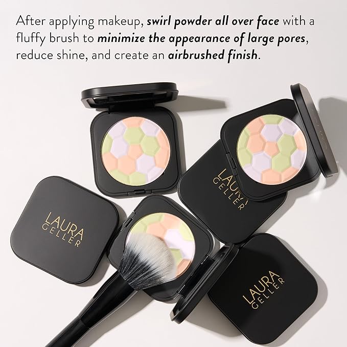 LAURA GELLER NEW YORK Double Take Liquid Foundation, Sand and Filter Finish Radiant Setting Powder