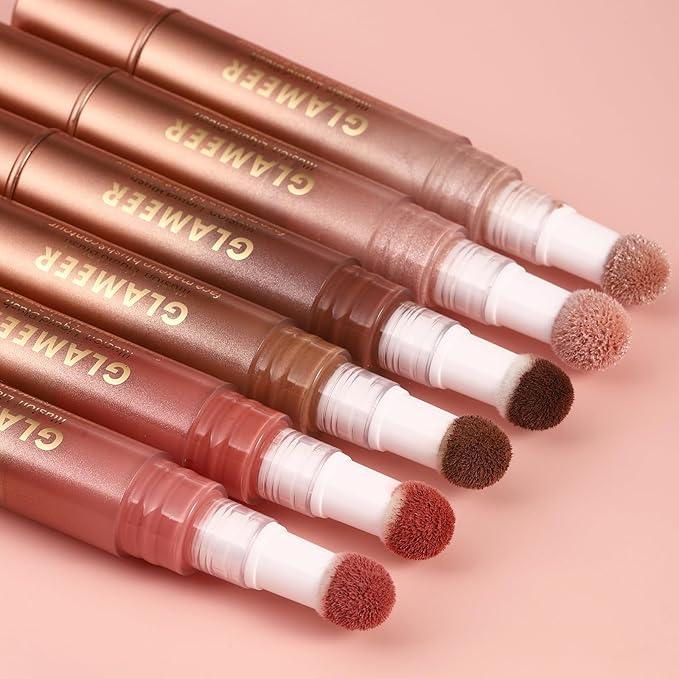 Blush Stick,Liquid Blush Stick,Silky Smooth Creamy Formula,Lightweight Blendable Blush Rouge Stick,Naturally Sculpted Look Professional Beauty Makeup Blush (01/02/03/04/05/06)