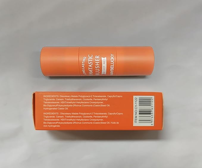 Cream Blush Stick,Blush Stick for Cheeks with Contour Brush,3-in-1 Long Lasting Waterproof Blush&Eye Shadow&Lip Gloss for Natural Skin Types(03 Citrus Pink)