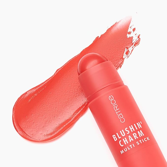 Catrice | Blushin' Charm Multi Stick | Creamy, Multi-Use Blush & Lip Tint | Buildable Dewy Finish | Vegan & Cruelty Free (020 Coral Cutie)