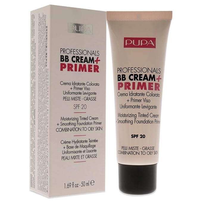 (Light-Medium) - PUPA Milano Professionals BB Cream + Primer, Combination - Oily Skin 50 ml