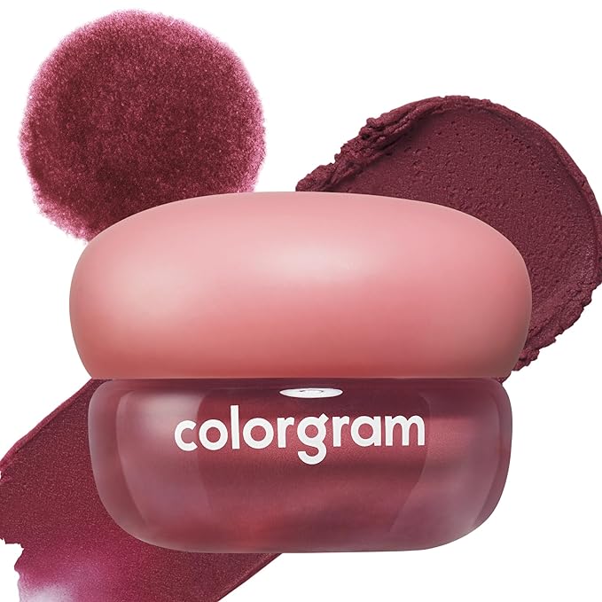 COLORGRAM TINTIN DORY BLUR JAM 05 HIP BERRY | Pudding Pot Lip & Cheek Tint with Whipped Mousse Texture | Velvet Matte Finish, Featherlight Blur Tint | Multi-Use Korean Makeup
