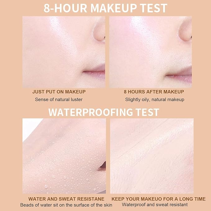 BB Cream with SPF 50, Waterproof Long Lasting Full Coverage Fine Line, Redness and Dark Circles, Hide Pores, Evens Skin Tone, Lightweight Hydrating BB Cream for All Skin Types (Natural)