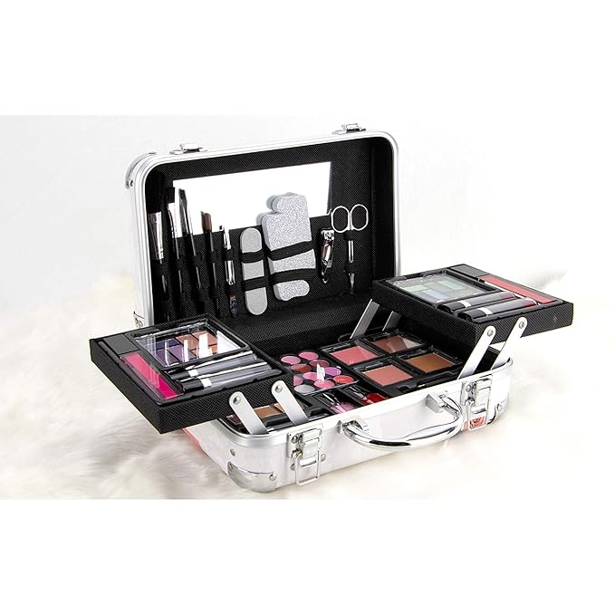 Ver Beauty 6pcs Makeup Gift Set With Extendable Trays and Mirror, Vmk506, Flawless, White, 1 Count