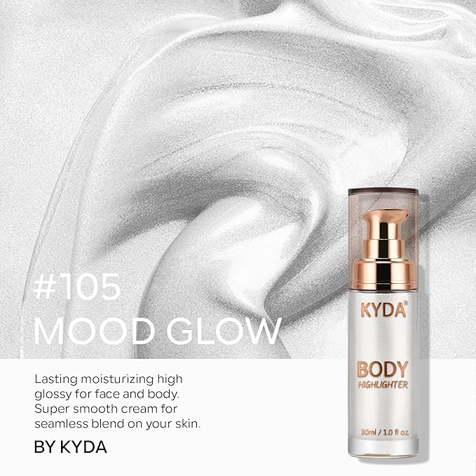 KYDA Body Luminizer, Waterproof Moisturizing and Glow For Face & Body, Radiance All In One Makeup, Face Body Glow Illuminator, Body Highlighter, 1 Fl.Oz, Mood Glow