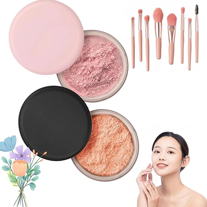 Allaura Beauty Blurring Powder, Blurring Setting Powder By Allaura, Allaura Beauty Pink Setting Powder, Pink Blurring Powder For All Skin Tones (01#+02#, One Size)