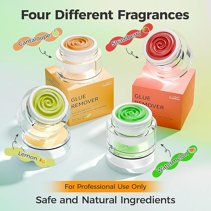 Eyelash Extension Remover Cream, Professional Lash Remover for Lash Extensions, Low Irritation, Fast Dissolution, Lash Extension Remover Cream for Salon Use, 5g (Watermelon)