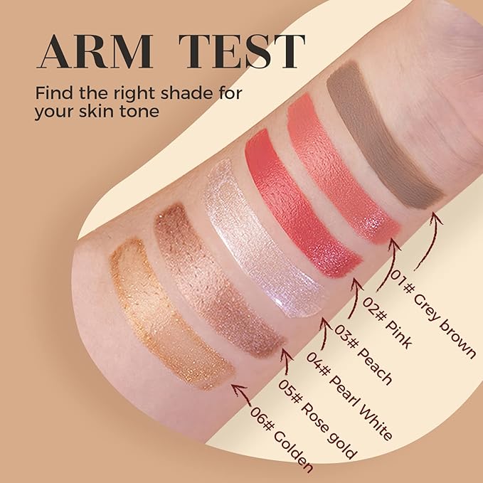 Highlighter Beauty Wand, Liquid Face Highlighter Stick with Cushion Applicator, Long Lasting Smooth Natural Matte Finish, Lightweight Blendable Super Silky Cream Highlighter Stick (05# Highlighter)