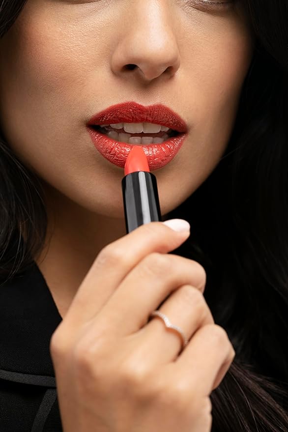 Coral Red Lipstick - Infused with Manuka Honey, Shea Butter, and Oils - Clean, Moisturizing, Natural - Cruelty-Free, Paraben-Free - Unique for All Skin Tones - Mexico City at 9