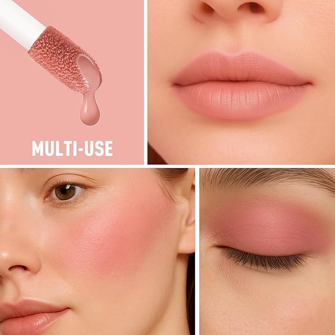 FV Liquid Blush, Long Lasting Buildable Cream Cheek Tint with High-Pigment Color, Weightless Blendable Formula for Natural Dewy Finish (Honey)