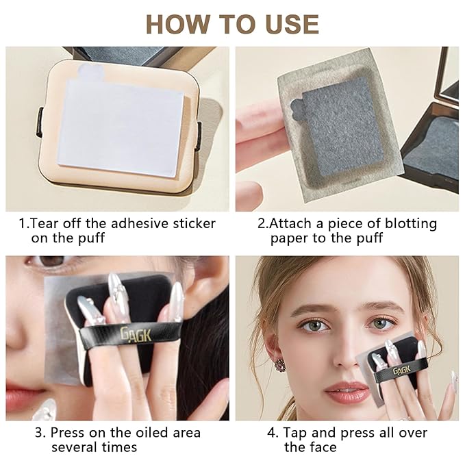 Oil Blotting Sheets for Face With Travel Makeup Mirror - Bamboo Charcoal 200 Sheets, Oil Absorbing Papers, Makeup Friendly, for Oily Skin