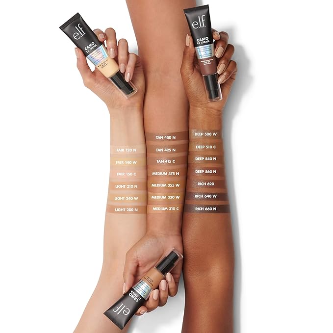 e.l.f. Camo CC Cream, Color Correcting Medium-To-Full Coverage Foundation with SPF 30, Tan 425 N, 1.05 Oz (30g) (Pack of 2)