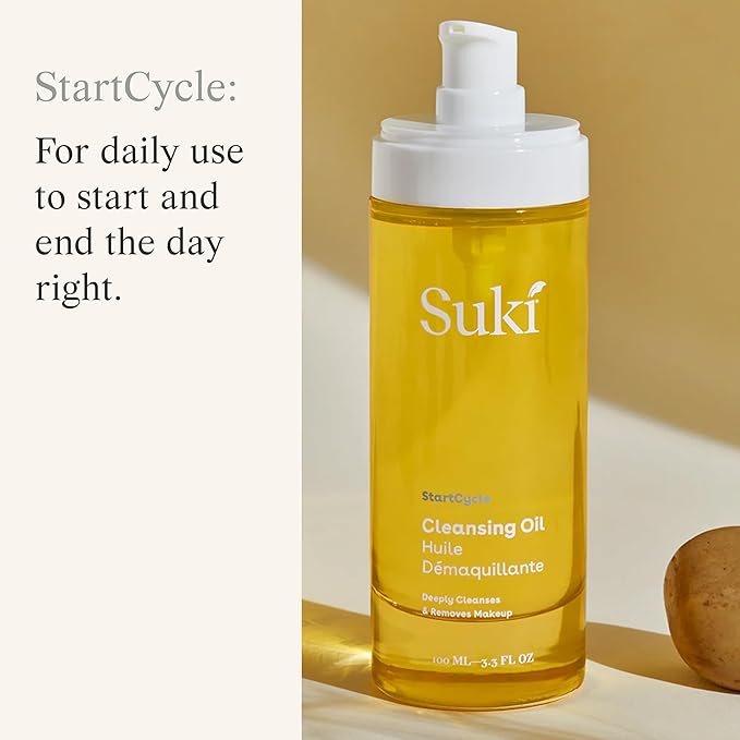 Suki Cleansing Oil 4 Fl Oz, Makeup Remover, Facial Cleanser, Prevents Breakout and Hydrates
