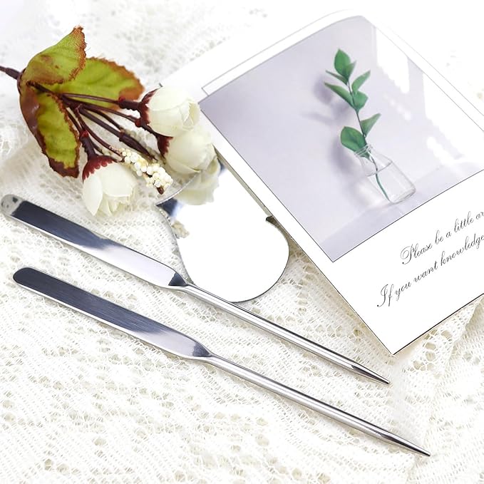 2PCS Makeup Spatula, Stainless Steel Foundation Spatula, Makeup Stirring Rod Tool for Nail Art Face Makeup, 6.4Inch