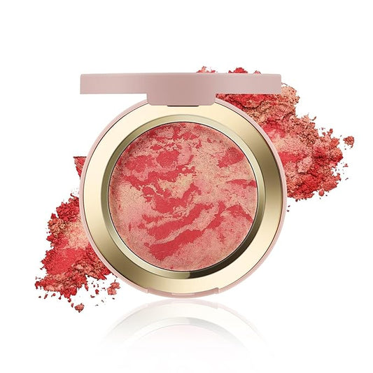 Baked Blush for Cheeks, 2 in 1 Powder Blush Palette and Highlighter, Contouring Shimmer Natural Makeup All Day Wear