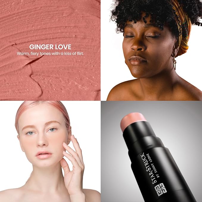 Blush Stick For Women - Ginger Love Blusher Highlighter Blush Stick For Cheeks Matte Finish Waterproof And Long Lasting Blusher, Face Makeup 1 count (Pack of 1)
